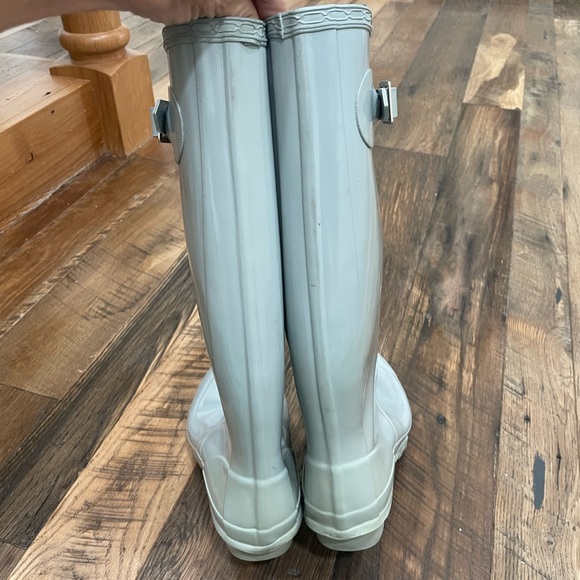 Hunter Tall Grey Rain Boots Wm 7 - Picture 5 of 7